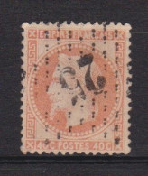 Un Timbre N° 31      Napoléon III   Lauré   Oblitéré    40 C Orange - 1863-1870 Napoléon III. Laure