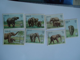 LAOS  MNH STAMPS  SET  7    ANIMALS ELEPHANTS 1987 - Other & Unclassified