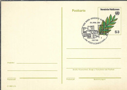 NATIONS UNIES Vienne Ca.1982: CP Entier De 3S Obl. PJ - Storia Postale