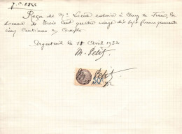 TIMBRES FISCAUX Sur Documents Ancy Le Franc Yonne 1932   ARGENTEUIL - Brieven En Documenten