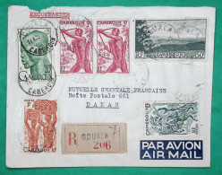 RECOMMANDE PAR AVION DOUALA CAMEROUN POUR DAKAR 1953 LETTRE COVER FRANCE - Poste Aérienne