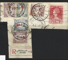 Belgio 1925 Interessante Affrancatura Multipla Su Frammento - Usados