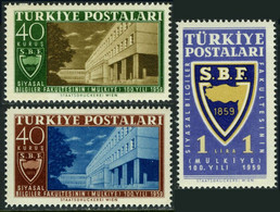 Türkiye 1959 Mi 1694-1696 MNH Faculty Of Political Sciences, 100th Year - Unused Stamps