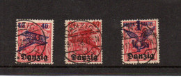 Danzig (Germany) 1920 Set Overprinted Airmail/aviation Stamps (Michel 50/52) Used - Used