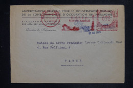 ALLEMAGNE - Enveloppe Du Gouvernement Militaire De La Zone D'Occupation Française Pour Paris En 1946 - L 151903 - Emisiones Generales