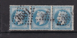 3 Timbres N° 29   Une Bande      Napoléon III   Lauré   Oblitéré    20 C  Bleu  GC  3581 - 1863-1870 Napoleon III With Laurels