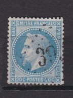 1 Timbre N° 29         Napoléon III   Lauré   Oblitéré    20 C  Bleu - 1863-1870 Napoléon III Lauré