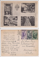 1951 Italia Al Lavoro 5 10 E 50 Lire Su Cartolina FG Buca Lapi Firenze - 1946-60: Marcophilia