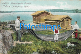 227120 FINLAND SUOMI COSTUMES FISKARFAMILL LYPERTÖ CANCEL RARE YEAR 1912 POSTAL POSTCARD - Finlandia