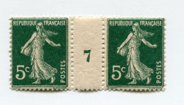 FRANCE N°137 **  EN PAIRE AVEC MILLESIME 7 ( 1907 ) - Millésime