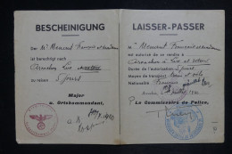 MILITARIA - Laissez Passer Franco Allemand  De Arcachon En 1940 - L 151907 - Documenten