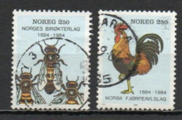 Norway, 1984, Bee Keeping & Poultry Breeding Societies, Set, USED - Oblitérés
