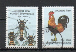 Norway, 1984, Bee Keeping & Poultry Breeding Societies, Set, USED - Gebruikt