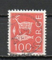 Norway, 1973, Motifs/Cave & Rock Paintings, 100ö/Red, USED - Oblitérés