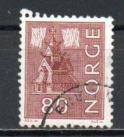 Norway, 1972, Motifs/Stave Church, 80ö/Red-Brown, USED - Oblitérés