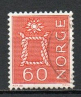 Norway, 1967, Rope Knot & Sun/Five Whole Stands, 60ö/Red, USED - Usados