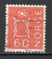 Norway, 1967, Rope Knot & Sun/Five Whole Stands, 60ö/Red, USED - Usados