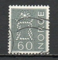 Norway, 1963, Motifs/Rope Knot & Sun, 60ö/Grey-Green, USED - Oblitérés