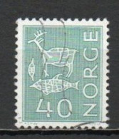 Norway, 1968, Motifs/Cave & Rock Paintings, 40ö/Blue-Green, USED - Gebraucht