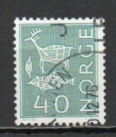 Norway, 1968, Motifs/Cave & Rock Paintings, 40ö/Blue-Green, USED - Oblitérés