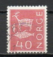 Norway, 1967, Motifs/Cave & Rock Paintings, 40ö/Red/Phosphor, USED - Oblitérés