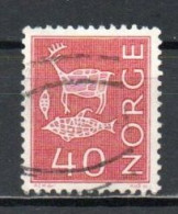 Norway, 1963, Motifs/Cave & Rock Paintings, 40ö/Red, USED - Usados