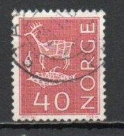 Norway, 1963, Motifs/Cave & Rock Paintings, 40ö/Red, USED - Usati