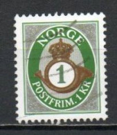 Norway, 2001, Posthorn, 1kr, USED - Used Stamps