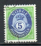 Norway, 1992, Posthorn, 5kr, USED - Gebruikt