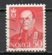 Norway, 1962, King Olav V, 50ö/Red, USED - Used Stamps
