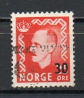 Norway, 1950, King Haakon VII, 30ö/Surcharge, USED - Usados