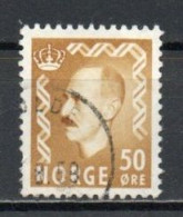 Norway, 1957, King Haakon VII, 50ö/Yellow-Ochre, USED - Usati