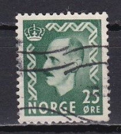 Norway, 1956, King Haakon VII, 25ö/Green, USED - Usati