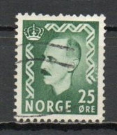 Norway, 1956, King Haakon VII, 25ö/Green, USED - Oblitérés