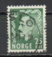 Norway, 1956, King Haakon VII, 25ö/Green, USED - Gebraucht