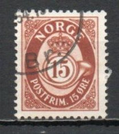 Norway, 1952, Posthorn/Photogravure, 15ö/Red-Brown, USED - Gebruikt