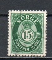 Norway, 1950, Posthorn/Photogravure, 15ö/Green, USED - Gebruikt