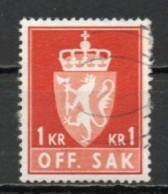 Norway, 1972, Coat Of Arms/Photogravure, 1Kr/Red, USED - Dienstzegels