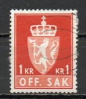 Norway, 1972, Coat Of Arms/Photogravure, 1Kr/Red, USED - Dienstmarken