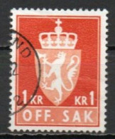 Norway, 1972, Coat Of Arms/Photogravure, 1Kr/Red, USED - Dienstmarken