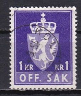 Norway, 1957, Coat Of Arms/Photogravure, 1Kr/Violet, USED - Service