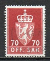 Norway, 1972, Coat Of Arms/Photogravure, 70ö/Red-Brown, USED - Oficiales