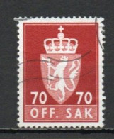 Norway, 1972, Coat Of Arms/Photogravure, 70ö/Red-Brown, USED - Dienstzegels
