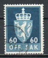 Norway, 1955, Coat Of Arms/Photogravure, 60ö/Dark Green-Blue, USED - Dienstzegels