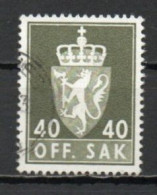 Norway, 1970, Coat Of Arms/Photogravure, 40ö/Olive-Green/Phosphor, USED - Oficiales