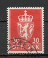 Norway, 1955, Coat Of Arms/Photogravure, 30ö/Red, USED - Servizio