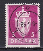 Norway, 1955, Coat Of Arms/Photogravure, 5ö, USED - Dienstzegels