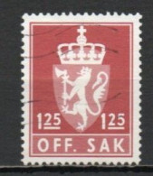 Norway, 1975, Coat Of Arms/Lithography, 1.25Kr/Brown-Red, USED - Officials