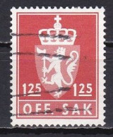 Norway, 1977, Coat Of Arms/Lithography, 1.25Kr/Scarlet, USED - Dienstmarken