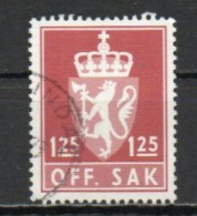 Norway, 1975, Coat Of Arms/Lithography, 1.25Kr/Brown-Red, USED - Service